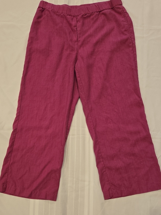 Soft Surroundings Pants - Soft Surroundings Raspberry Magenta Elastic-Waist Linen-Blend Pants